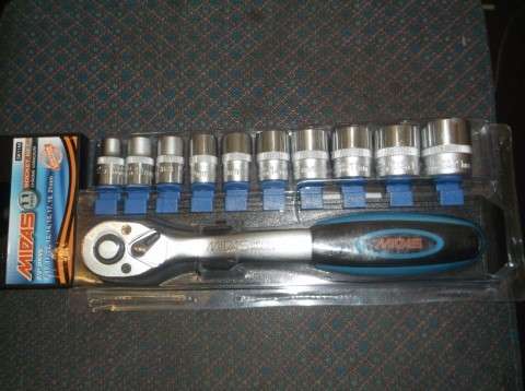 SOCKET SET ( MIDAS SK11M CHROME VANADIUM ) 3/8" DRIVE , 8,10,11,12,13,14,15,17,19,21mm
